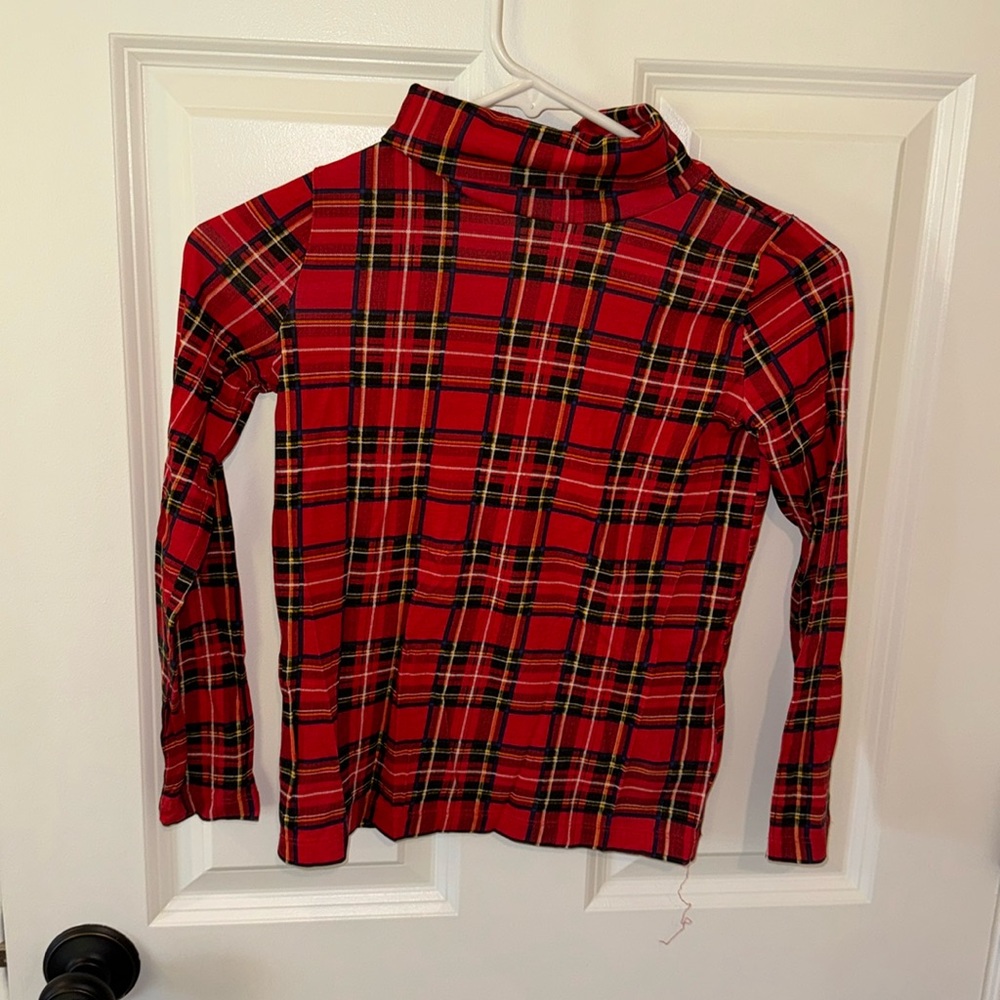 Crewcuts Holiday turtleneck in red plaid, size 8, great condition!